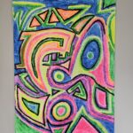 “Vision”, 30″x40″, Acrylic and Pebbles on Canvas