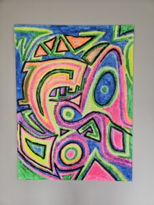 Read more about the article “Vision”, 30″x40″, Acrylic and Pebbles on Canvas