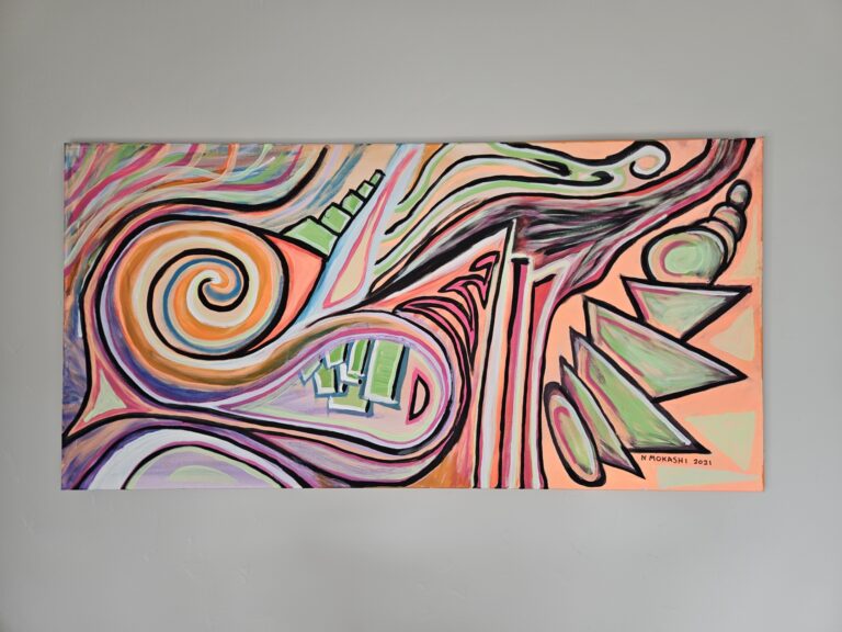 “Transmissions”, 48″x24″, Acrylic on Canvas