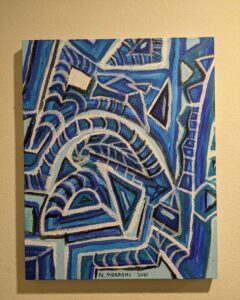 Read more about the article “Mountain”, 30″x40″, Acrylic and Pebbles on Canvas
