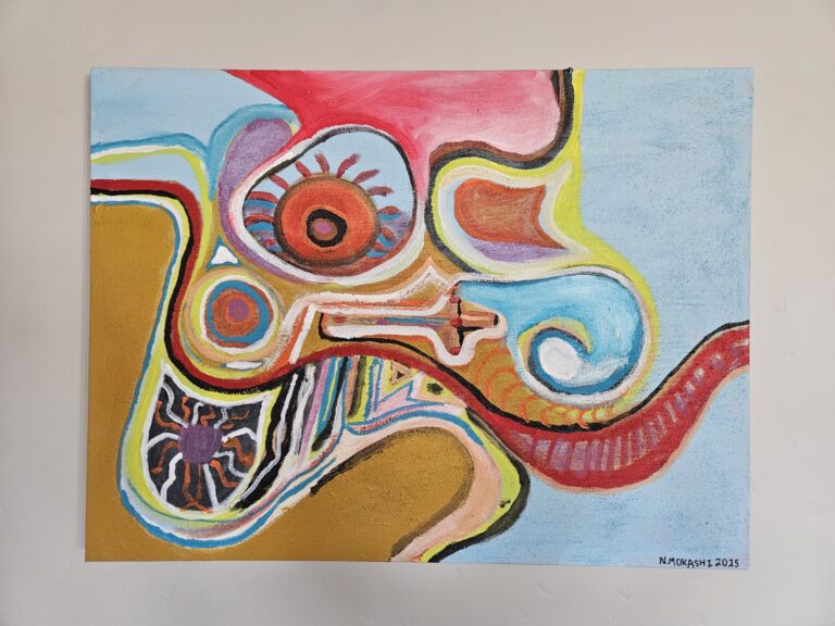 “The River”, 40″x30″, Acrylic and Sand on Canvas
