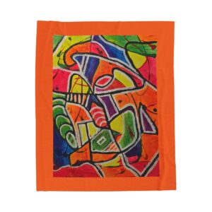 Vibrant Abstract Art Velveteen Plush Blanket - Cozy Colorful Throws for Home Decor