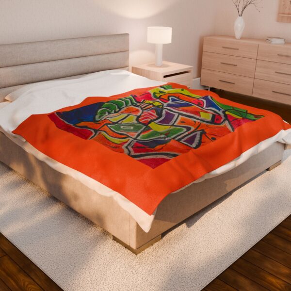 Vibrant Abstract Art Velveteen Plush Blanket - Cozy Colorful Throws for Home Decor - Image 8