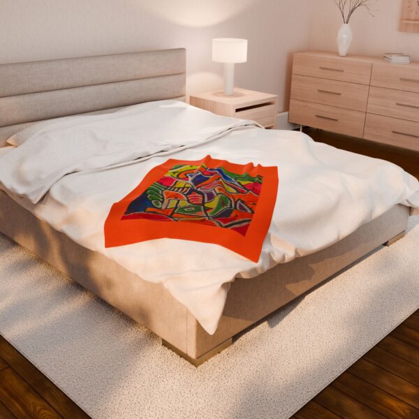 Vibrant Abstract Art Velveteen Plush Blanket - Cozy Colorful Throws for Home Decor - Image 12